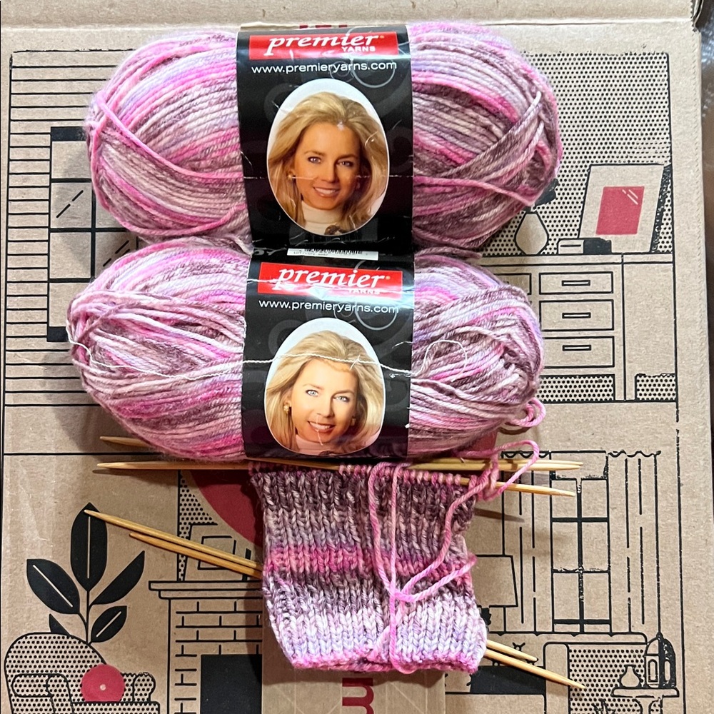 Premier Yarn Pink Variegated Sock Yarn - Pink Sugar